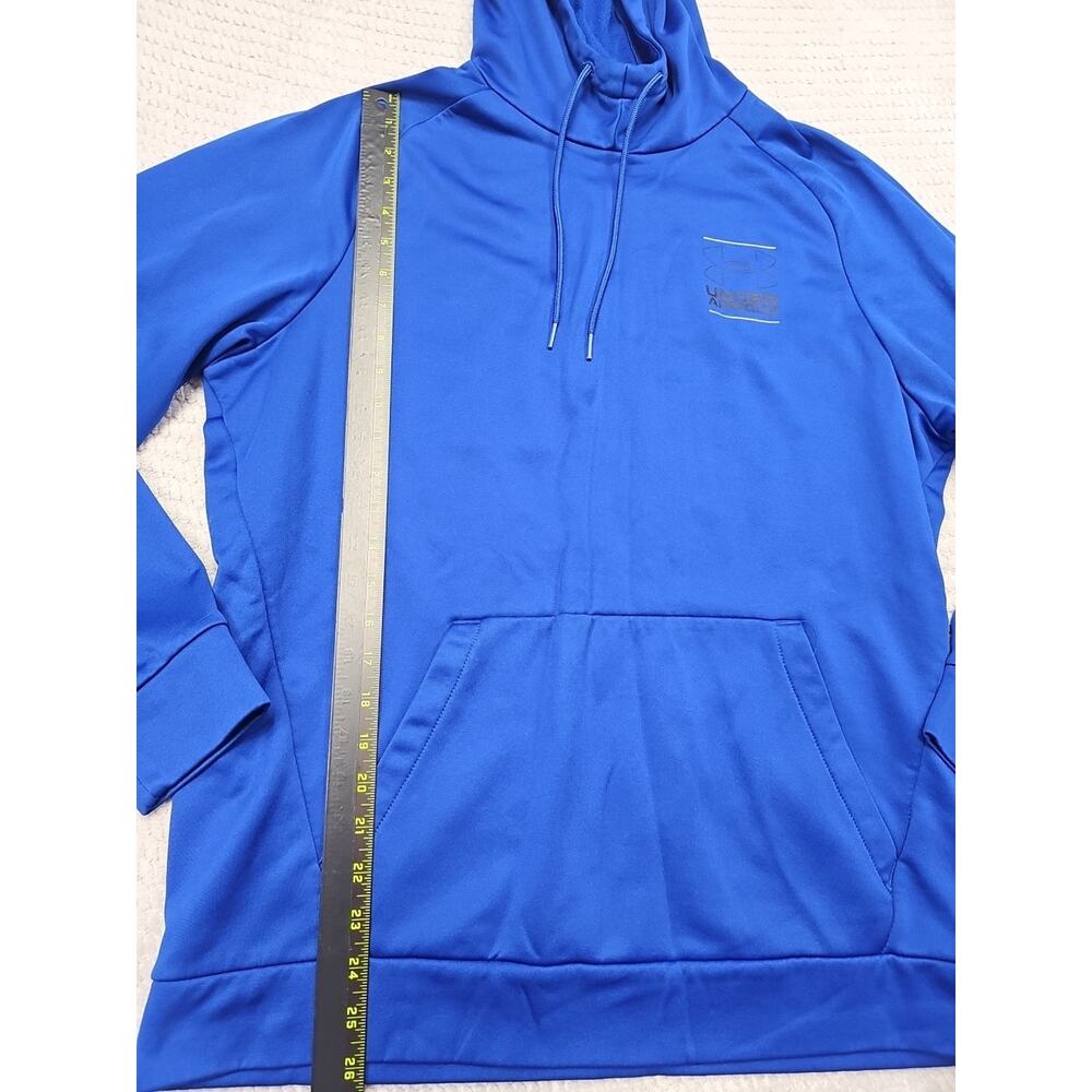 Under Armour Sweatshirt Mens Large Blue Hooded Pullover Performance - Picture 2 of 7